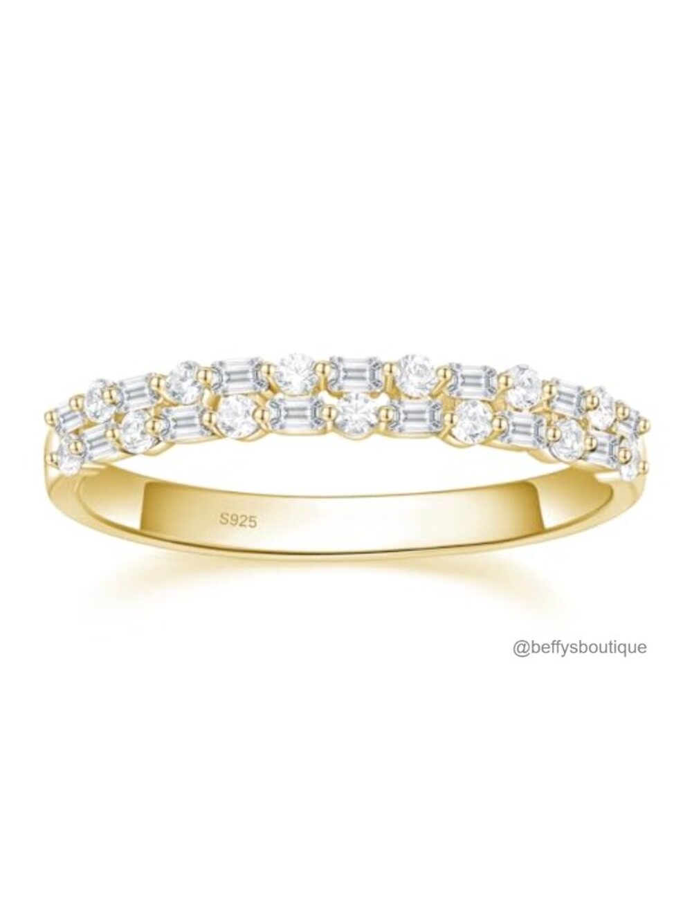 925 Sterling Silver Wedding Band Eternity Ring Size 5 Stackable CZ